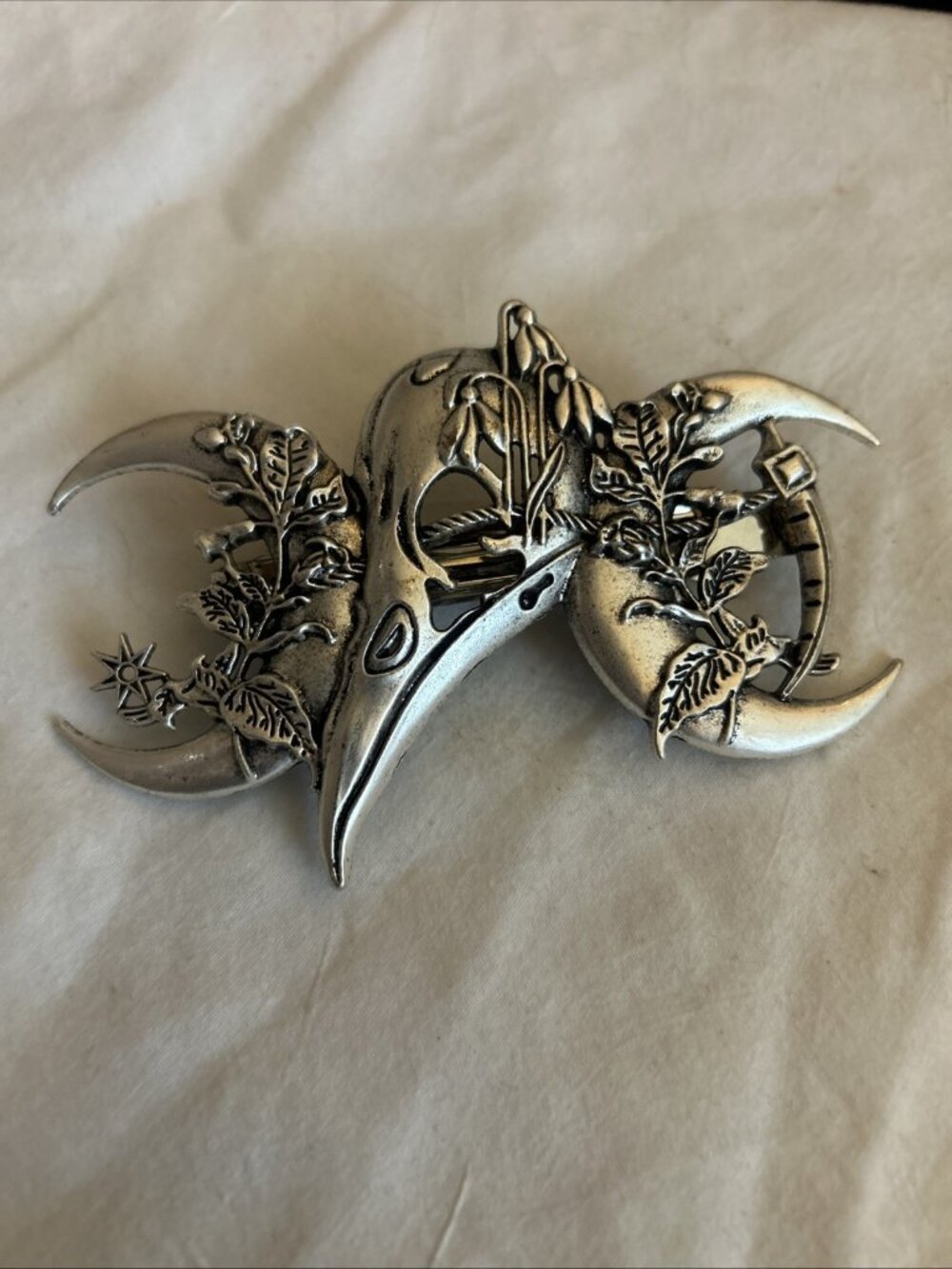 Goth Viking Raven Crow Gothic Hair Clip Barrette Punk Biker Skater Mysterious